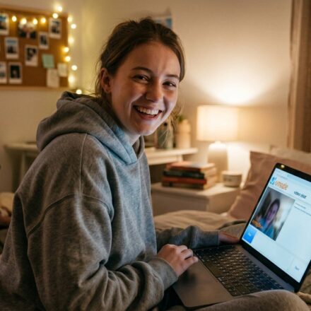 Happy Omegle match on omeglesluts.com