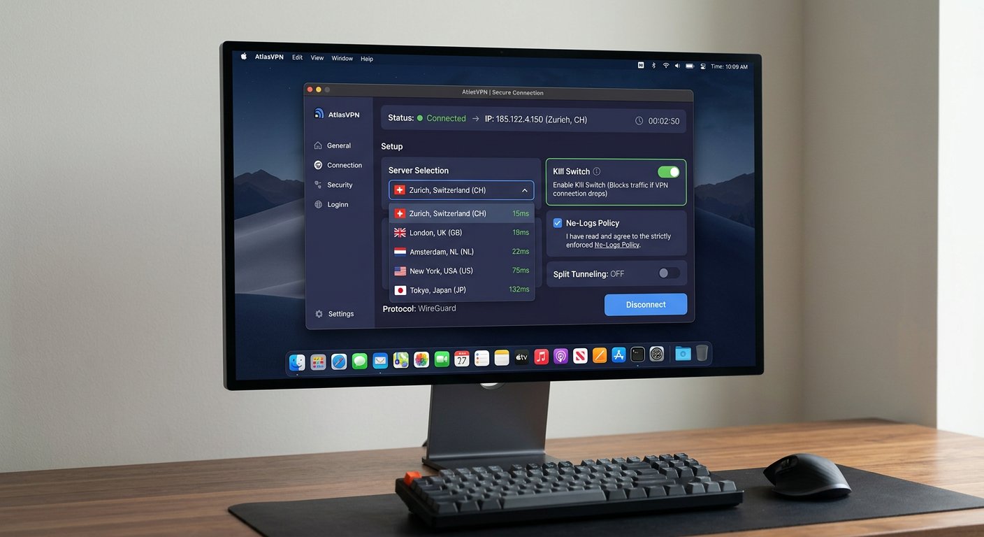 VPN setup interface for video chat privacy protection