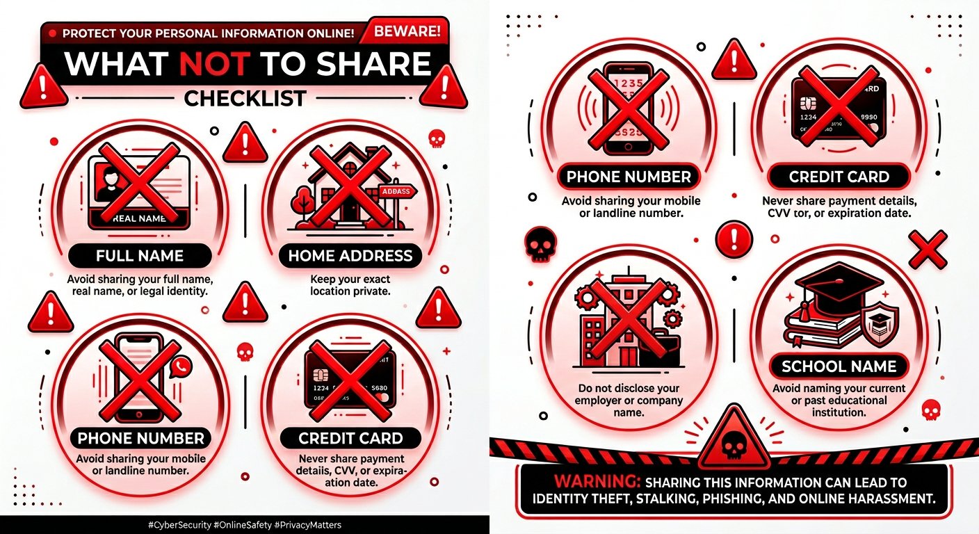 What not to share checklist infographic