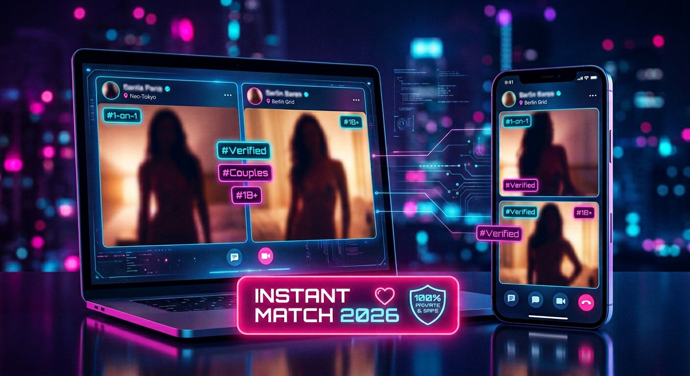 Jerkmate and LuckyCrush 1-on-1 verified adult video chat matching interface